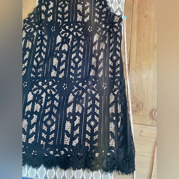 Black Sleeveless Lace Dress w/Tan Lining - Picture 13 of 14